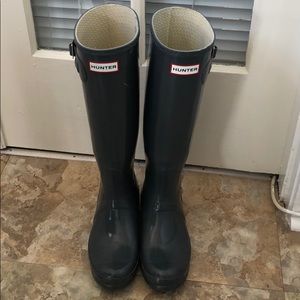 Tall Women’s Hunter Rainboots (Grey Glossy)